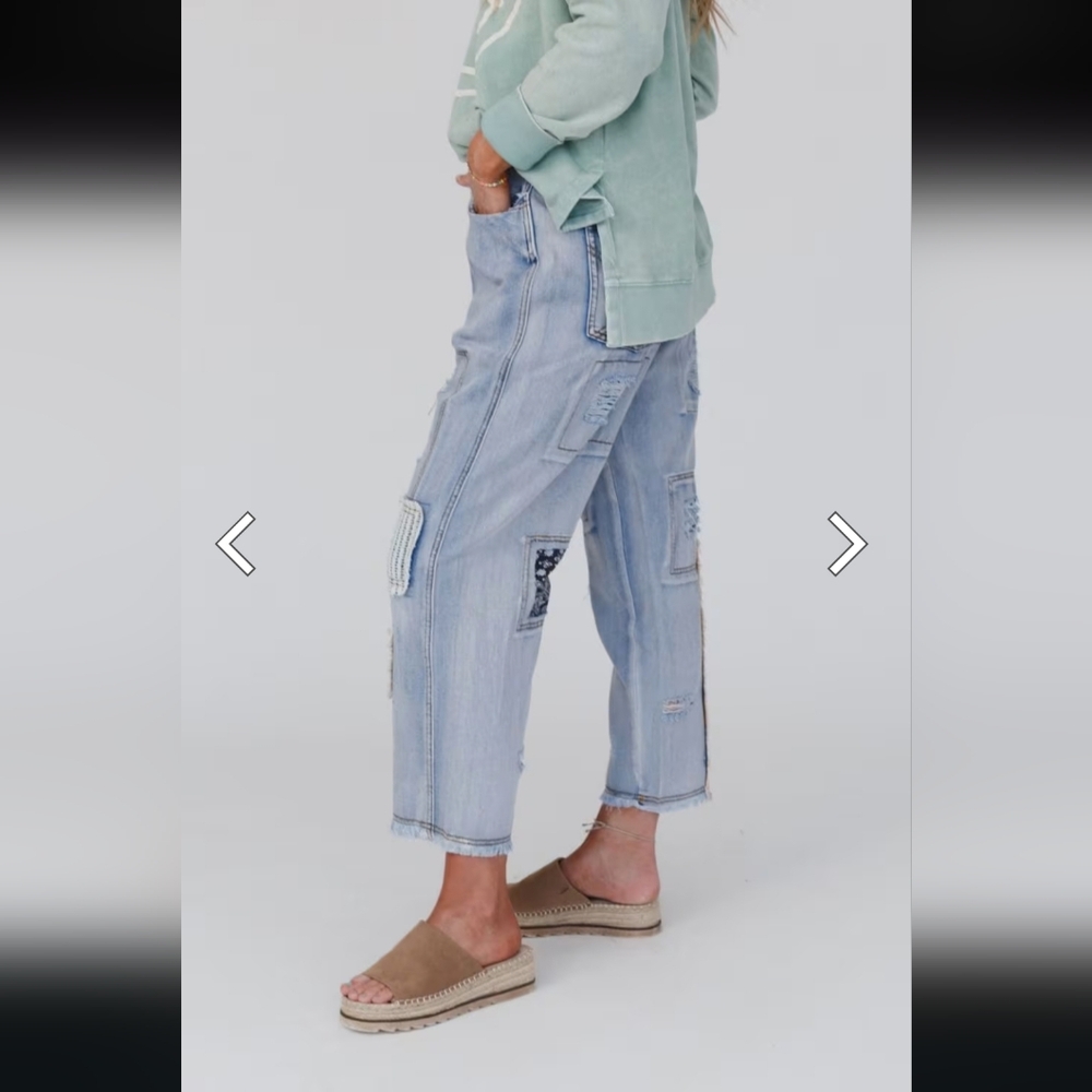 The Wanderlight POL Patchwork/Wide-Leg Jeans Boho… - image 14